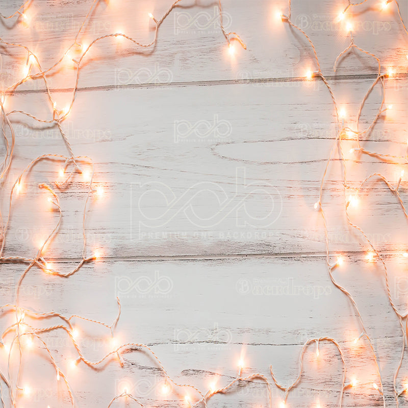 premium one pillowcover backdrops-Wooden Christmas Lights