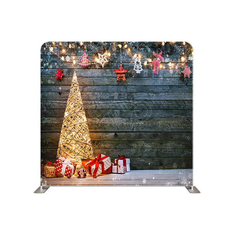 premium one pillow cover backdrops-Wooden Christmas Tree