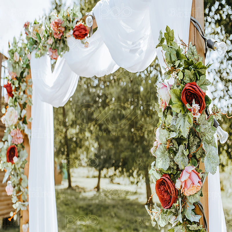 premium one pillowcover backdrops-Wooden arch decorated