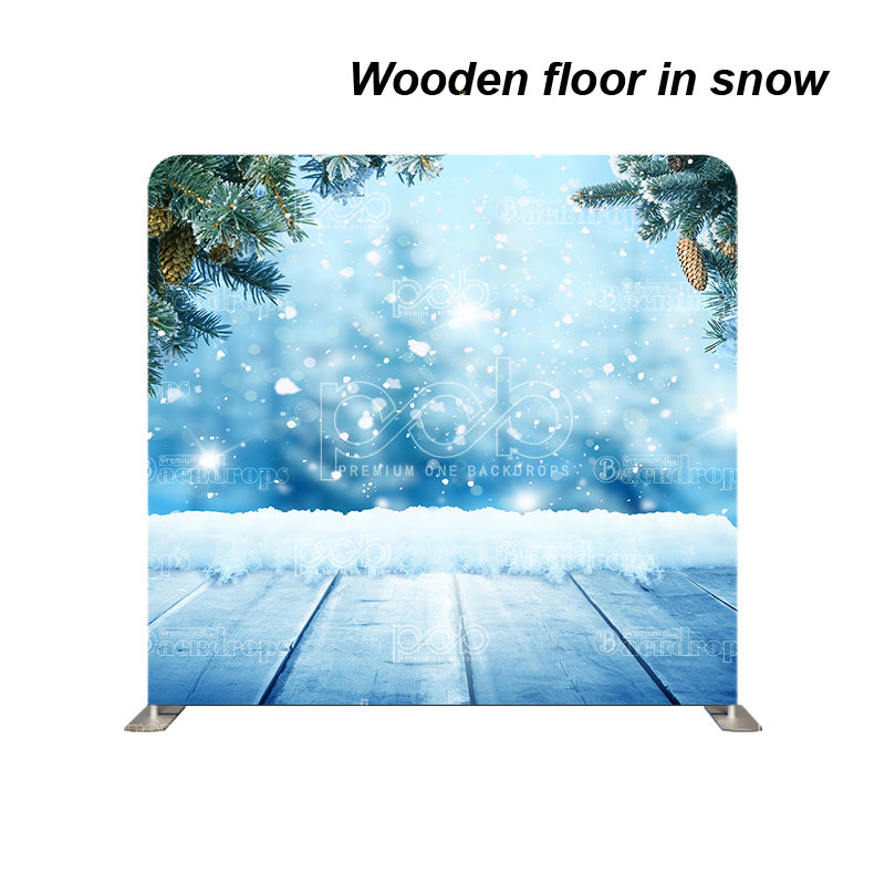 Pillow Cover Backdrop (Wooden floor in snow)