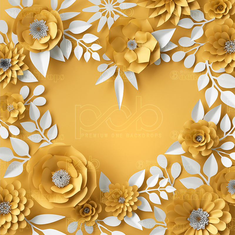 premium one pillowcover backdrops-Yellow Paper Heart