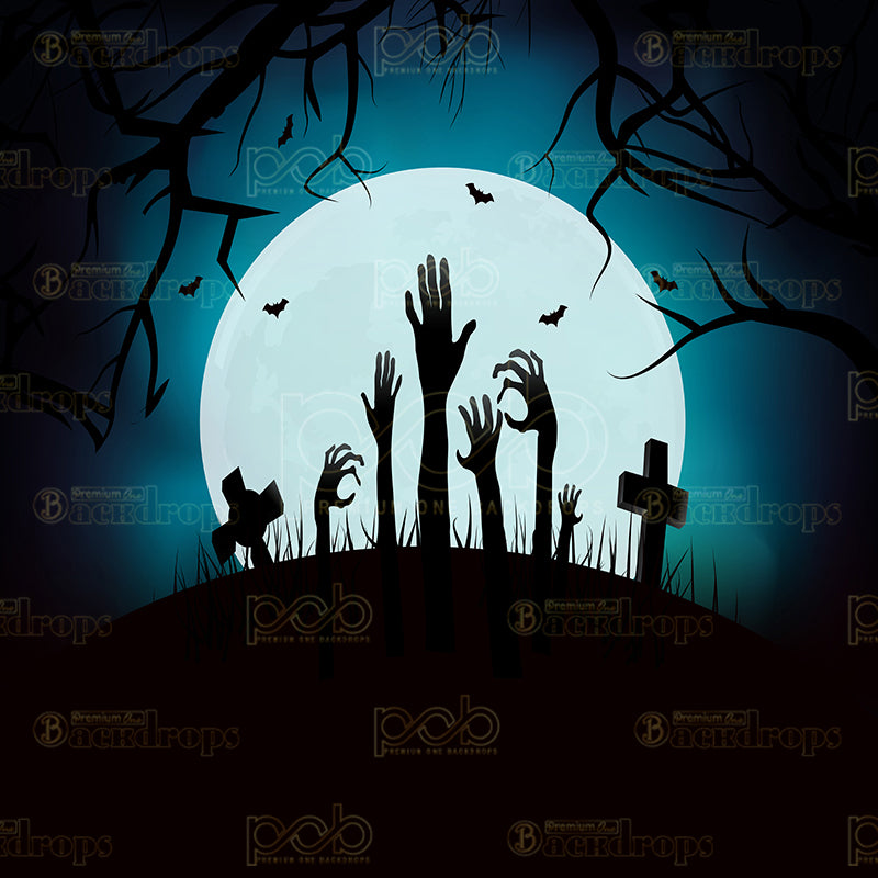 premium one pillowcover backdrops-Zombie Hands