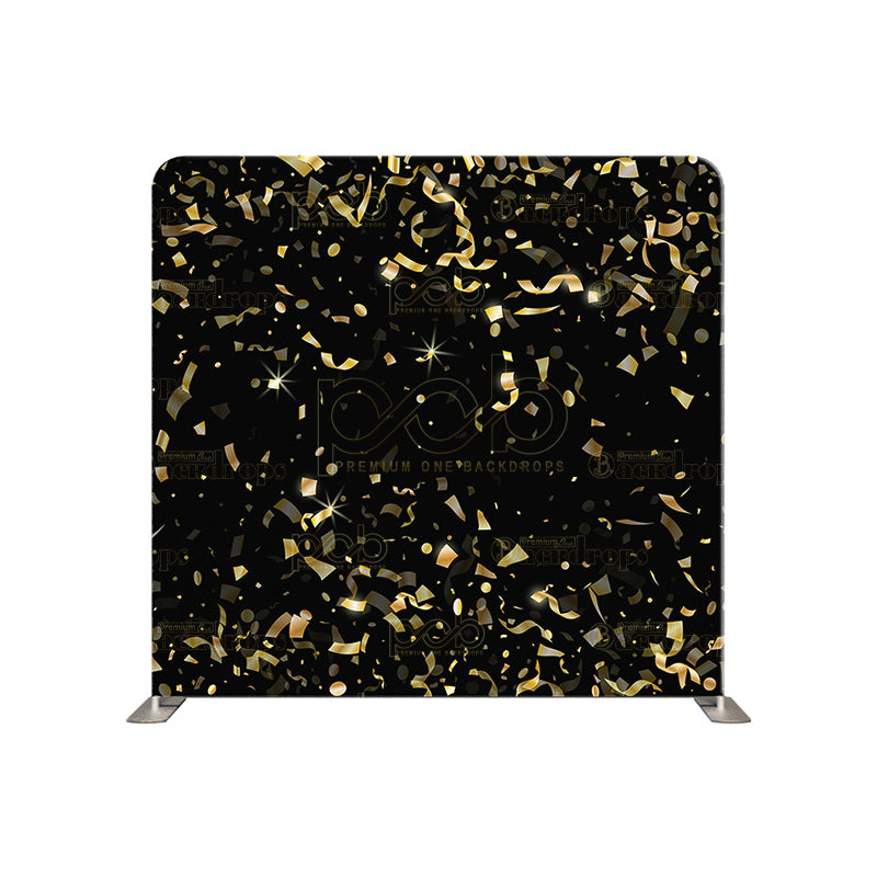 premium one pillowcover backdrops-black and gold confetti