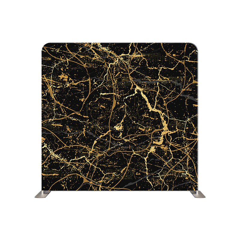 premium one pillowcover backdrops-black and gold splatter