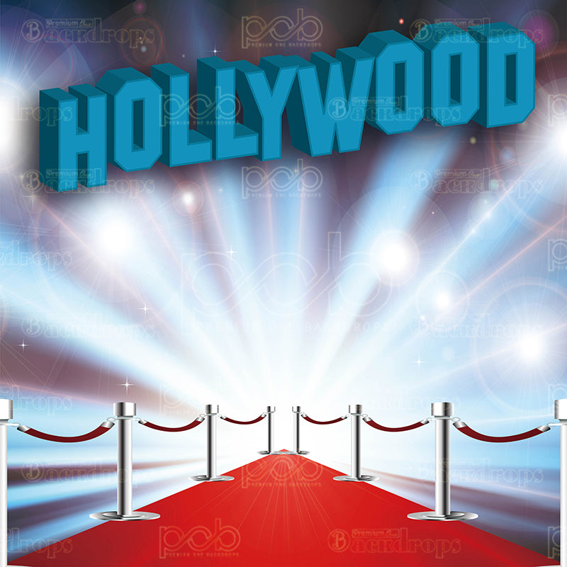 premium one pillow cover backdrops-blue Hollywood