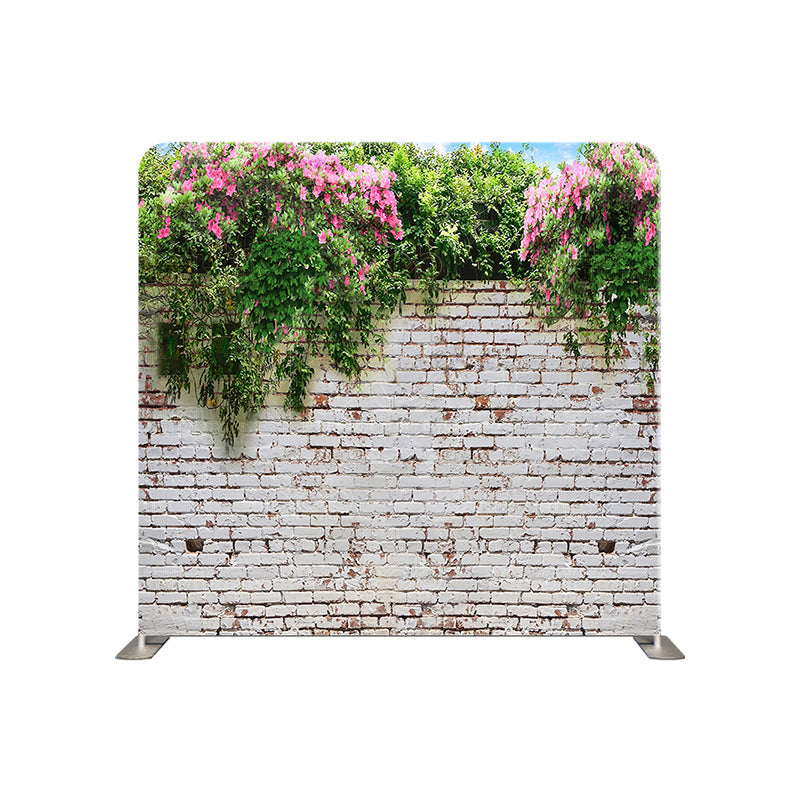 premium one pillowcover backdrops-brick wall flower