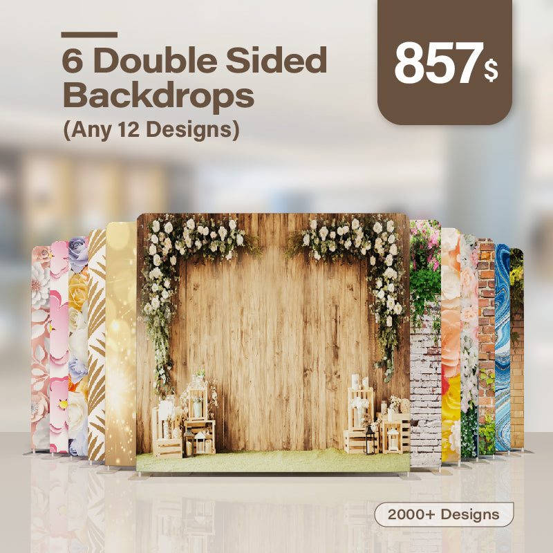 6 Double Sided Backdrops (Any 12 Designs)