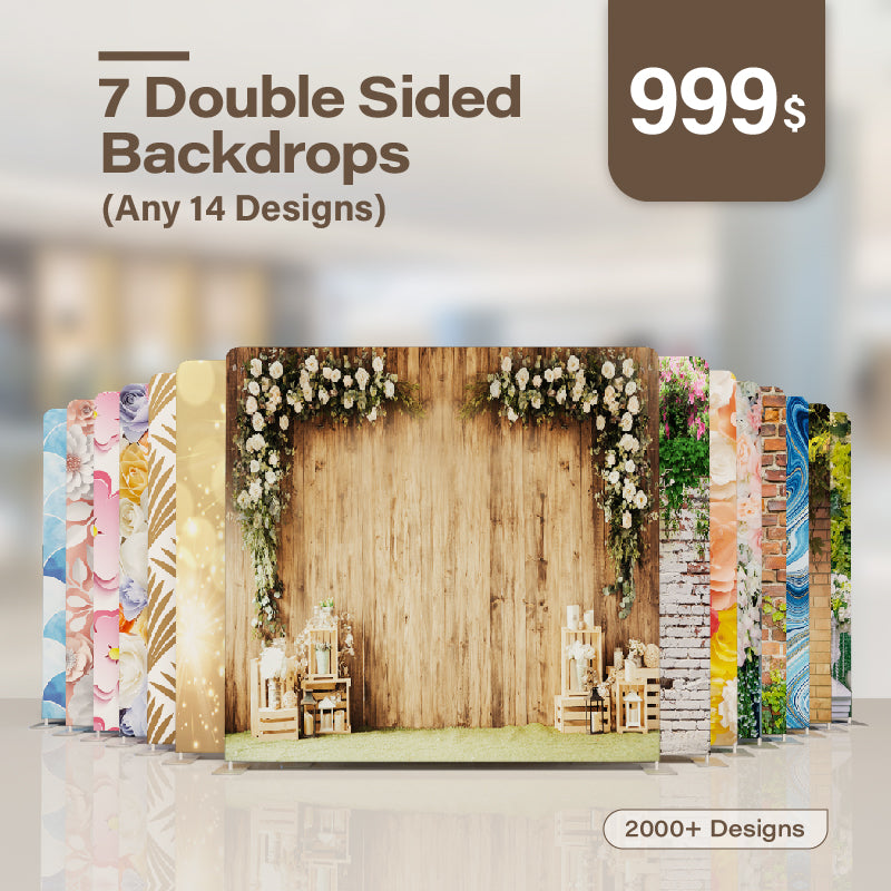 7 Double Sided Backdrops (Any 14 Designs)