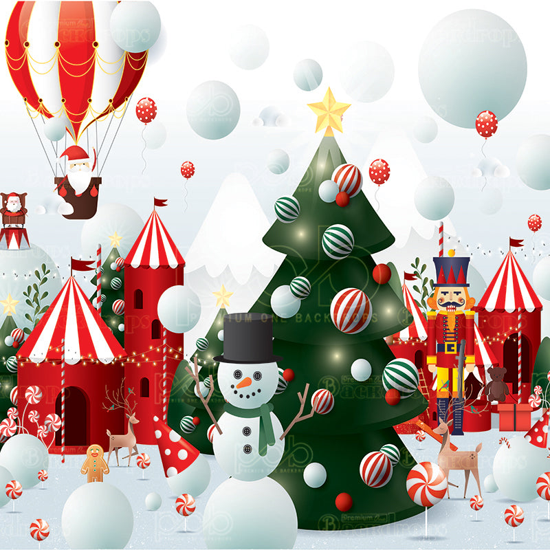 premium one pillowcover backdrops-christmas wonderland