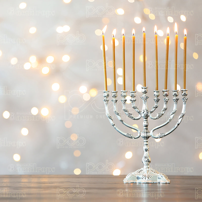 premium one pillowcover backdrops-hanukkah menora