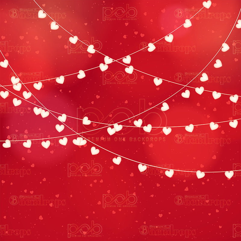 premium one pillowcover backdrops-heart string lights