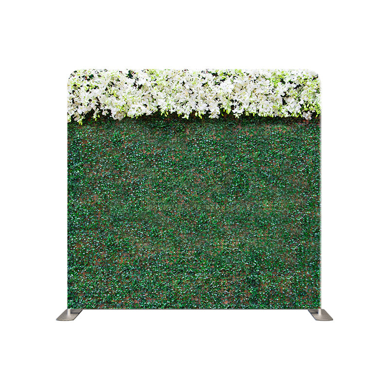 Pillow Cover Backdrop(hedgewood wall with top flower wall)