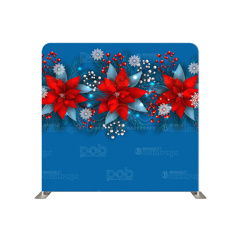 premium one pillowcover backdrops-holiday poinsettas