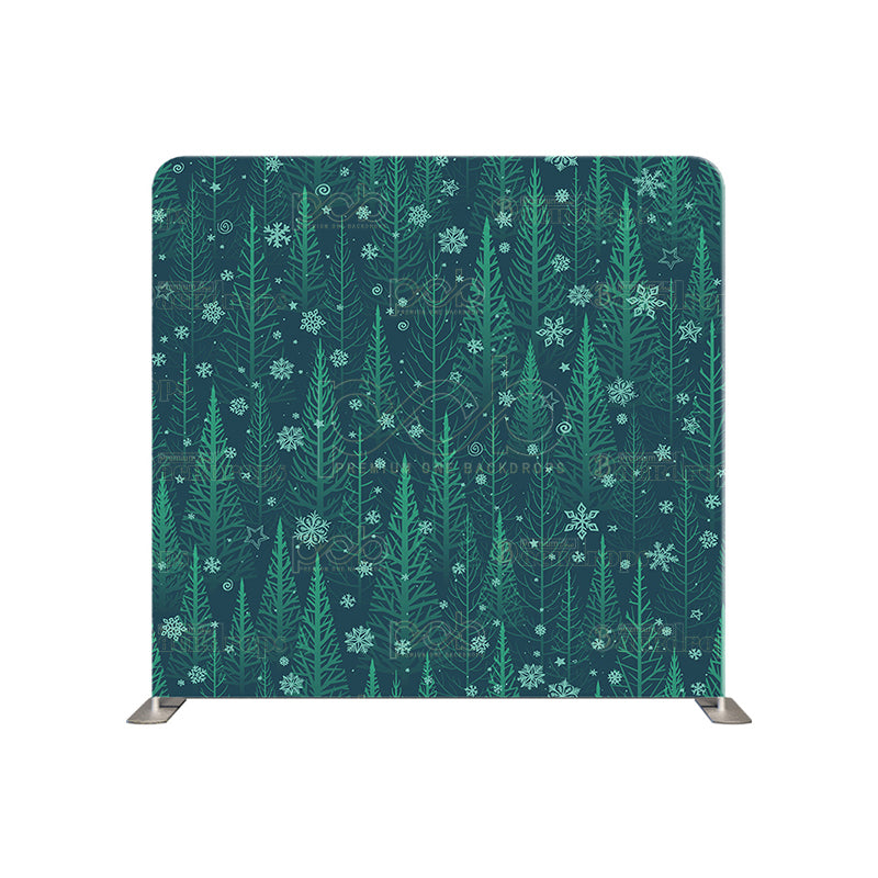 premium one pillowcover backdrops-multi green falling snowflake