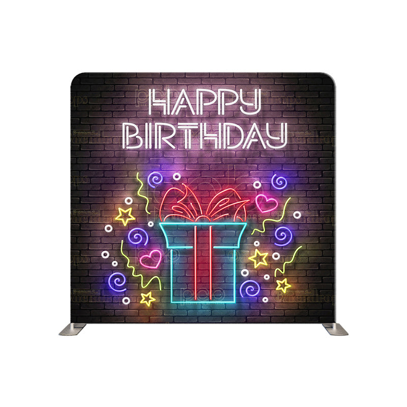 premium one pillowcover backdrops-neon birthday present