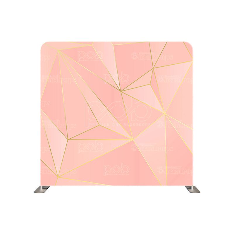 premium one pillowcover backdrops-3d pink and gold geometric