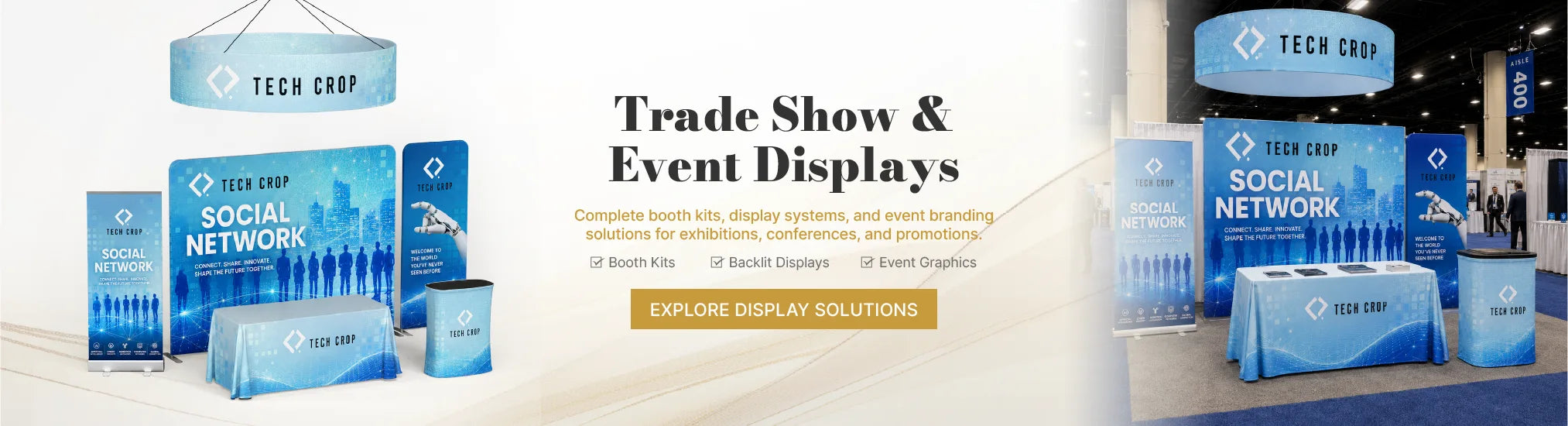 POB trade show and event display solutions for booths, exhibitions, conferences and brand activations