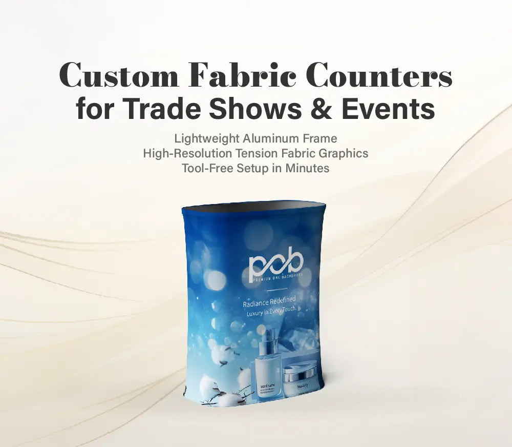 Custom Portable fabric counters for trade shows