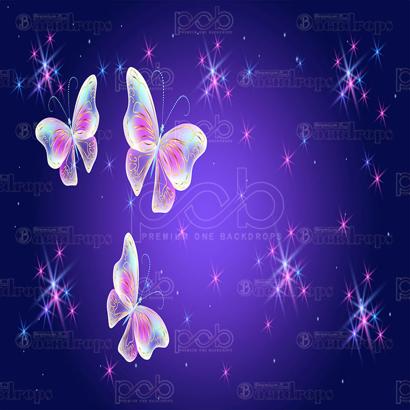 premium one pillowcover backdrops-purple butterfly