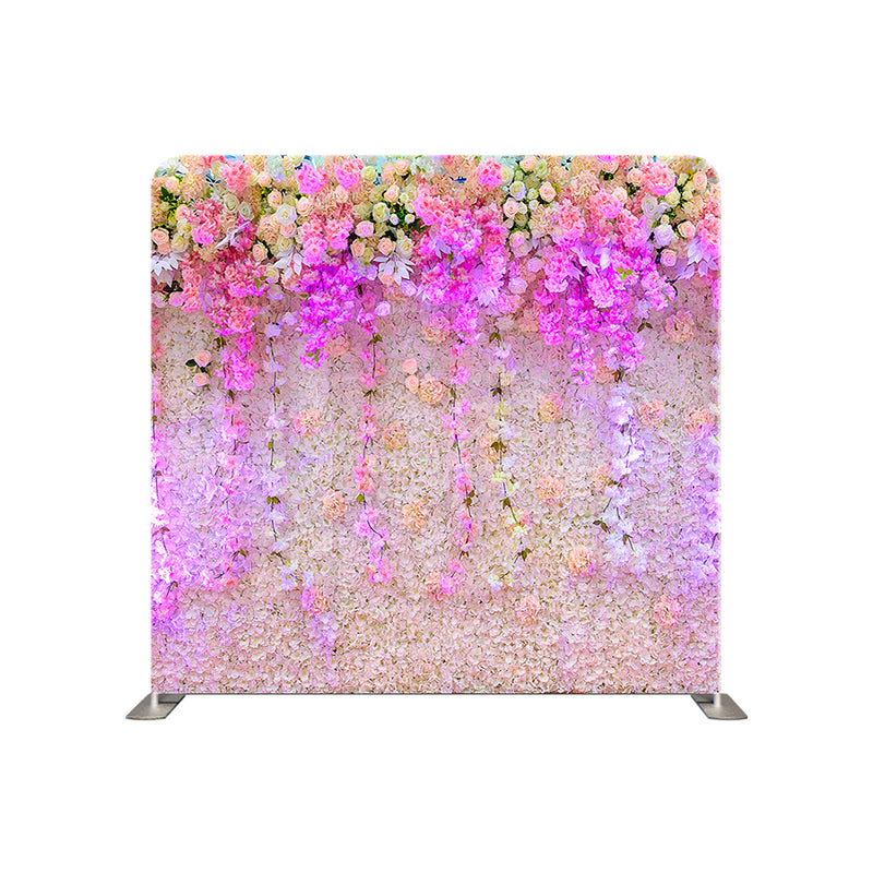 premium one pillow cover backdrops-purple flower wall