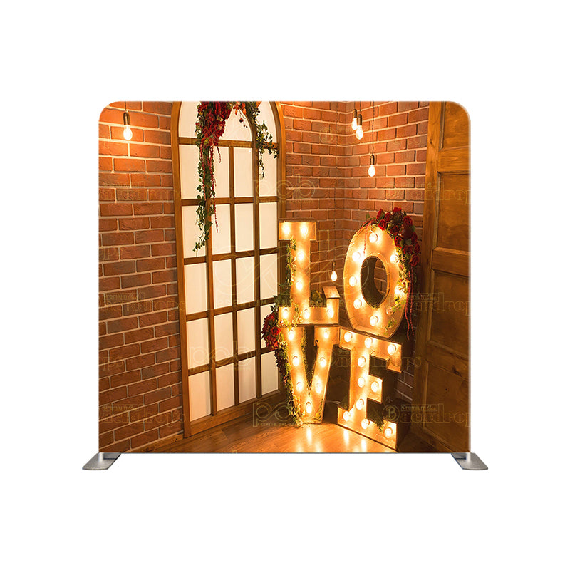 premium one pillowcover backdrops-rustic love sign