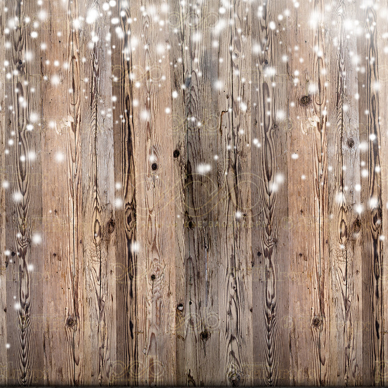 premium one pillowcover backdrops-snowfall on wood