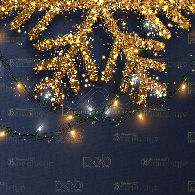 premium one pillowcover backdrops-snowflakes and lights