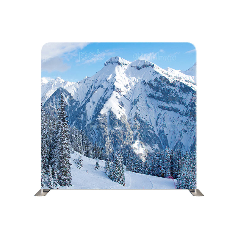 premium one pillowcover backdrops-snowy mountainscape