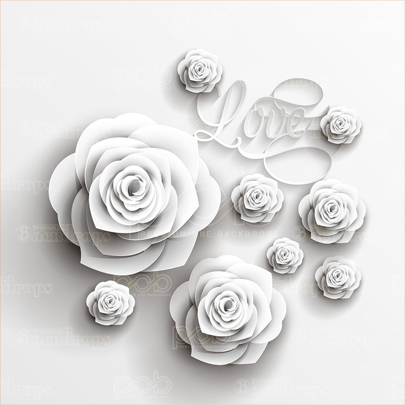 premium one pillowcover backdrops-white roses with Love