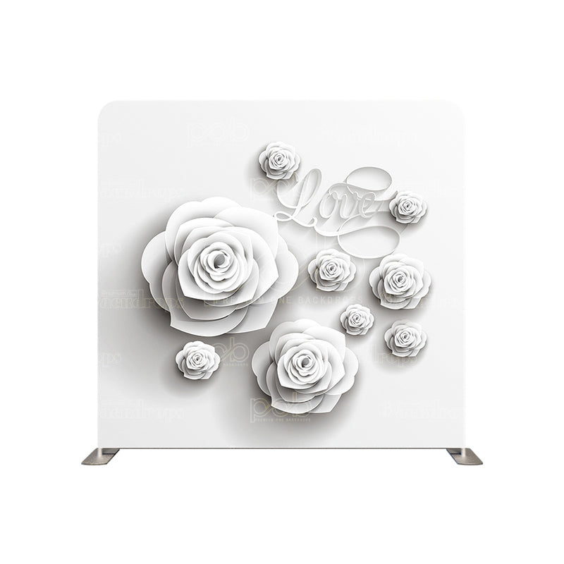 premium one pillowcover backdrops-white roses with Love